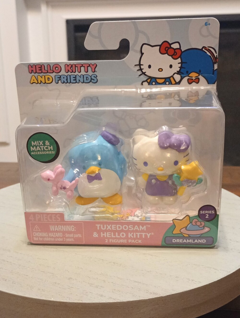 Sanrio Tuxedosam & Hello Kitty Figure Set - Blue, White, Purple, Yellow